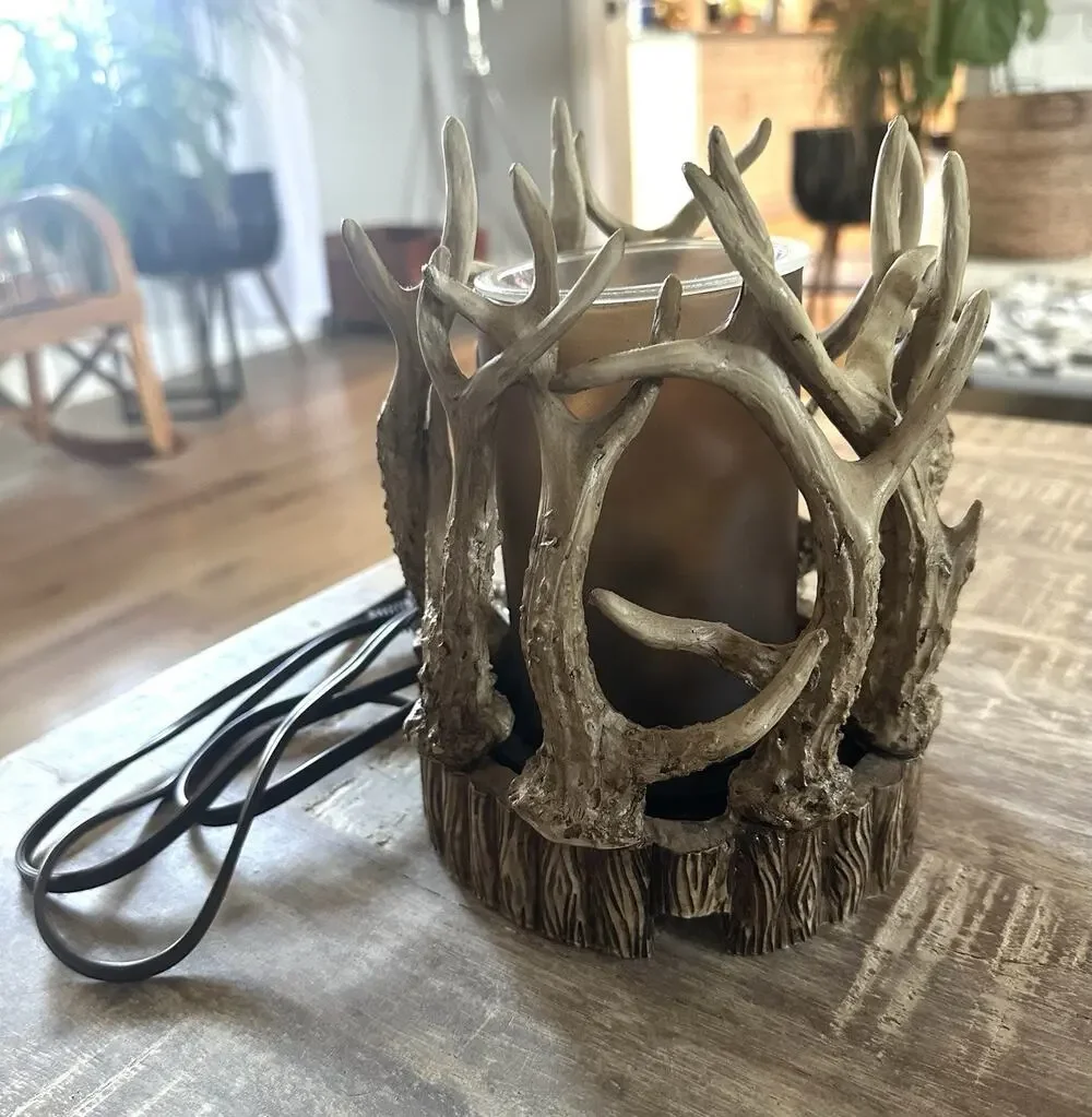 Rustic Antler Candle Warmer W/Light Nice Quality!